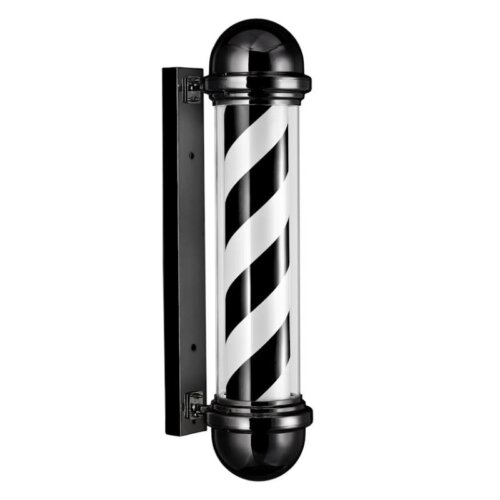 BARBER POLE SML 65x22x15.5cm BLK/WHT